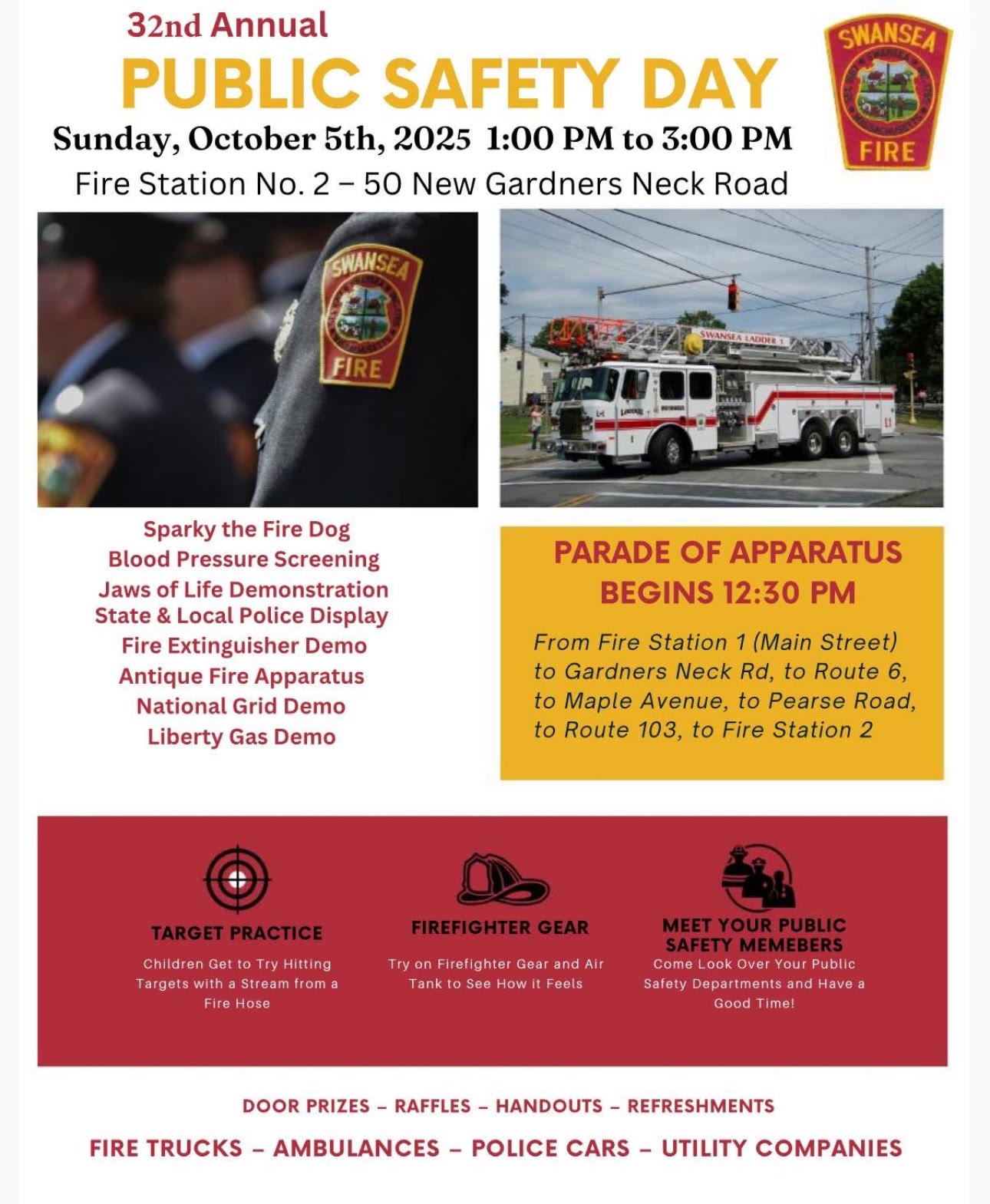 2025 Swansea Firefighters Public Safety Day Flyer