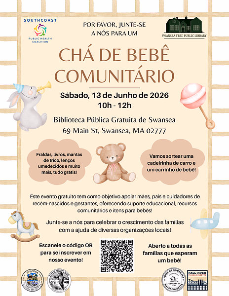 Community Baby Shower Flyer Portugese